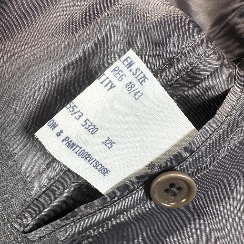 Brooks Brothers 1818 Madison Suit Mens Blazer 48 Pants 43x28 Gray Wool 2 Piece
